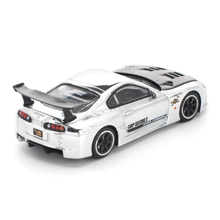 Pop Race Toyota Supra Top Secret GT300 Silver Chrome 1:64 tył