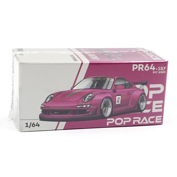 Pop Race Porsche 997 RWB AVA Pink 1:64 box