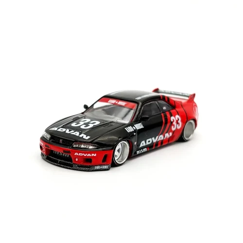 MINI GT Kaido House Nissan Skyline GT-R R33 Kaido Works ADVAN 1:64 przód