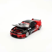 MINI GT Kaido House Nissan Skyline GT-R R33 Kaido Works ADVAN 1:64 przód detal