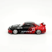 MINI GT Kaido House Nissan Skyline GT-R R33 Kaido Works ADVAN 1:64 bok