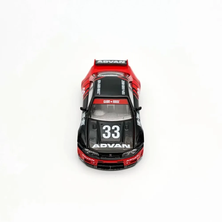 MINI GT Kaido House Nissan Skyline GT-R R33 Kaido Works ADVAN 1:64 góra