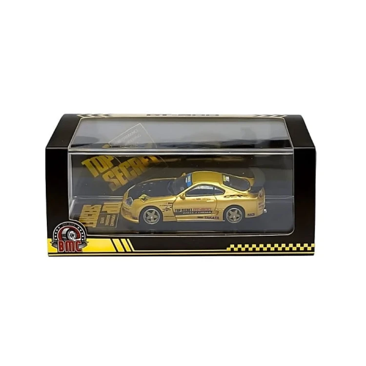 BM Creations Toyota Supra Top Secret (JZA80) gold 1:64 box