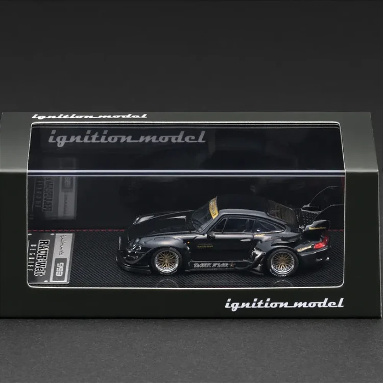IGNITION MODEL Porsche 911 RWB 993 Black RAUH-Welt Begriff 1:64 box