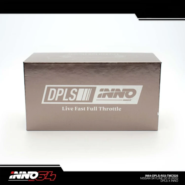 INNO64 x DPLS Nissan Skyline GT-R R33 TMCS 2025 Event Edition 1:64 box detal