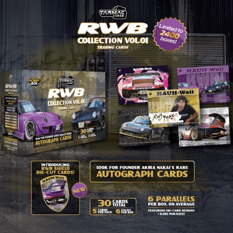 Tarmac Works Cards RWB Collection Vol.01 - Hobby Box Limited 2400 pcs box detal