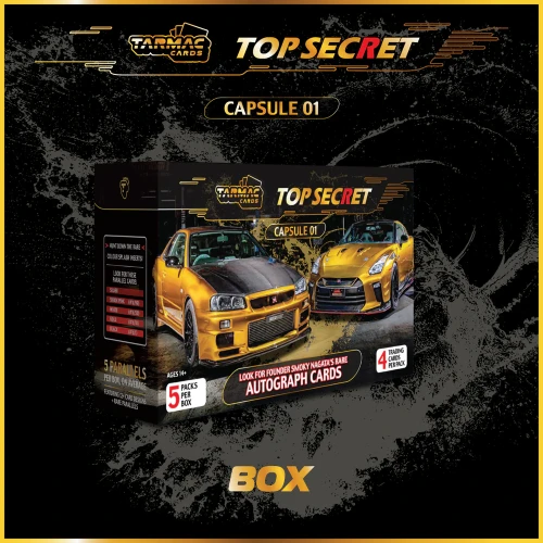 Tarmac Works Cards Top Secret Capsule 01 Box przód