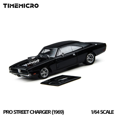 Time Micro 1969 Dodge Pro Street Charger – Black 1:64 przód detal
