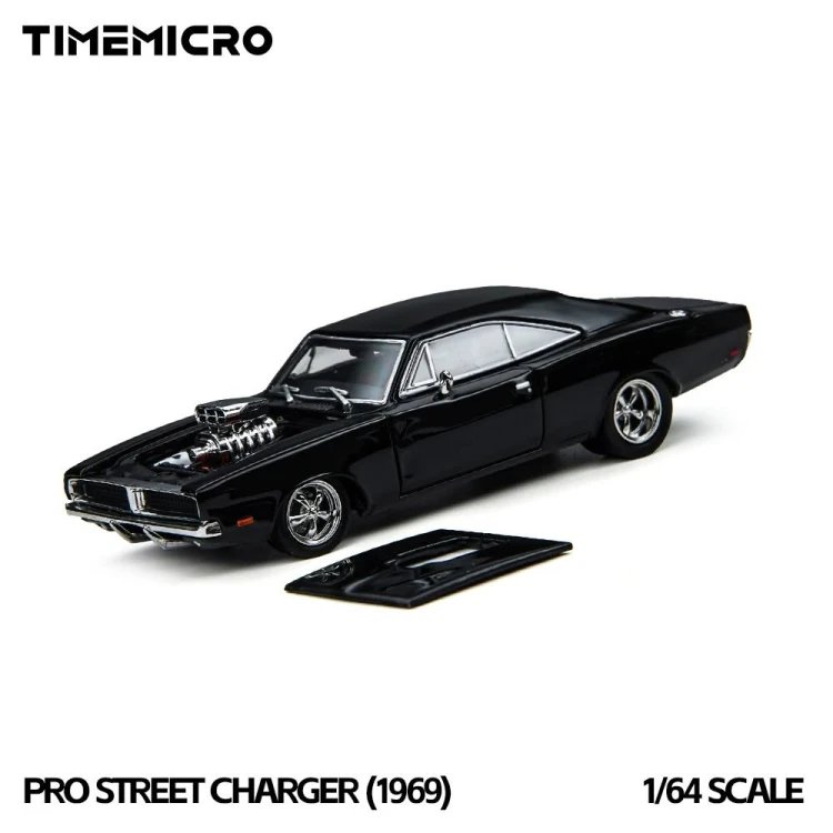 Time Micro 1969 Dodge Pro Street Charger – Black 1:64 przód detal