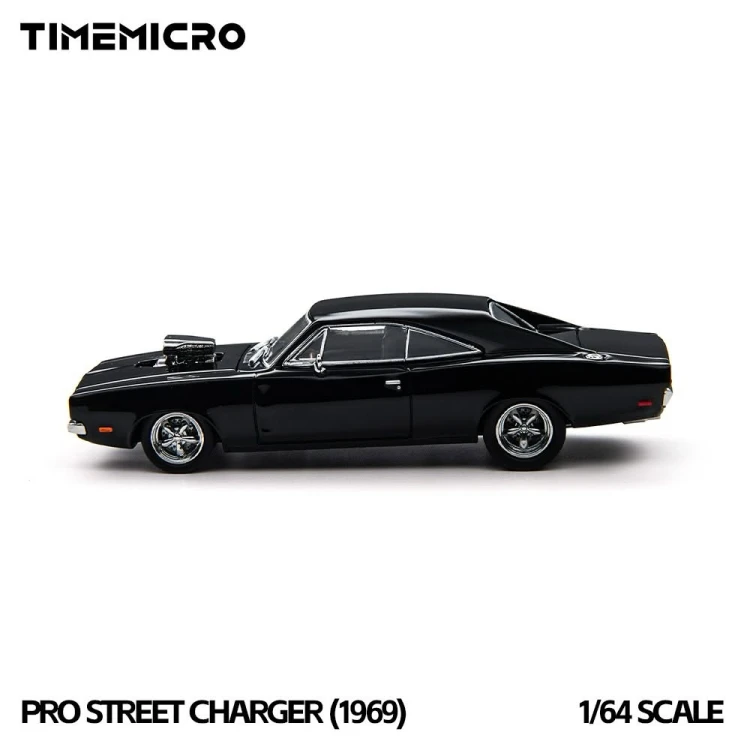Time Micro 1969 Dodge Pro Street Charger – Black 1:64 bok