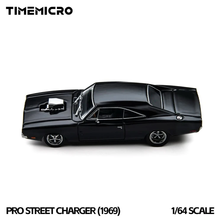 Time Micro 1969 Dodge Pro Street Charger – Black 1:64 bok detal
