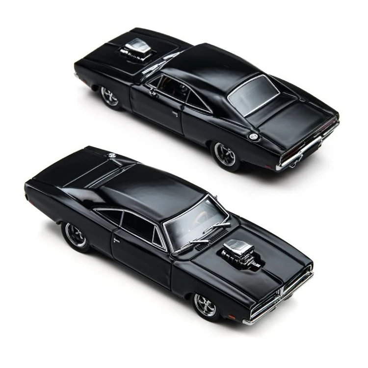Time Micro 1969 Dodge Pro Street Charger – Black 1:64 przód tył