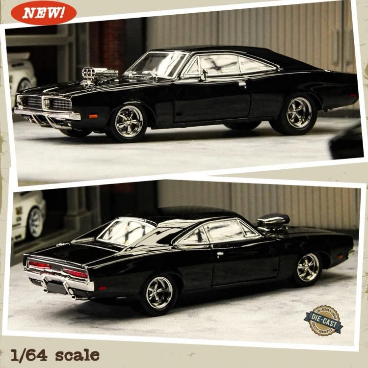 Time Micro 1969 Dodge Pro Street Charger – Black 1:64 plakat