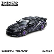 Time Micro Nissan Skyline R34 Smilodon Black Nightingale 1:64 przód