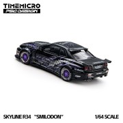 Time Micro Nissan Skyline R34 Smilodon Black Nightingale 1:64 tył detal