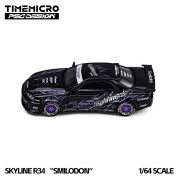 Time Micro Nissan Skyline R34 Smilodon Black Nightingale 1:64 bok detal