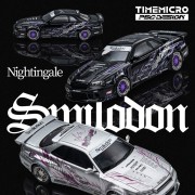 Time Micro Nissan Skyline R34 Smilodon Black Nightingale 1:64 plakat
