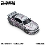 Time Micro Nissan Skyline R34 Smilodon Silver Nightingale 1:64 przód detal