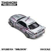 Time Micro Nissan Skyline R34 Smilodon Silver Nightingale 1:64 tył