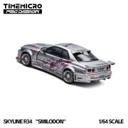 Time Micro Nissan Skyline R34 Smilodon Silver Nightingale 1:64 tył detal