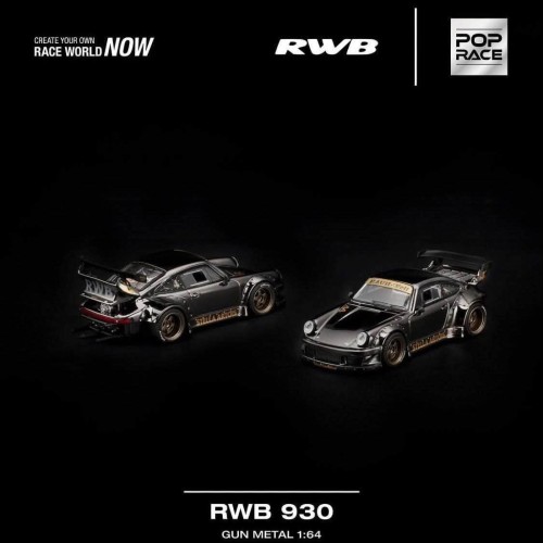Pop Race RWB 930 Gun Metal 1:64 przód