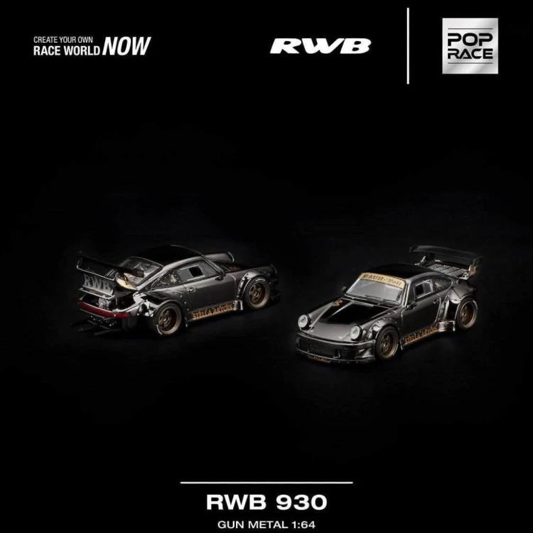 Pop Race RWB 930 Gun Metal 1:64 przód