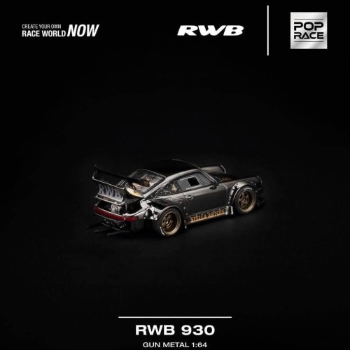 Pop Race RWB 930 Gun Metal 1:64 tył