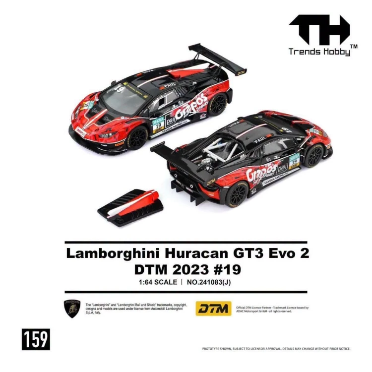 Trends Hobby LAMBORGHINI HURACAN GT3 EVO 2 DTM 2023 #19 Red 1:64 detale