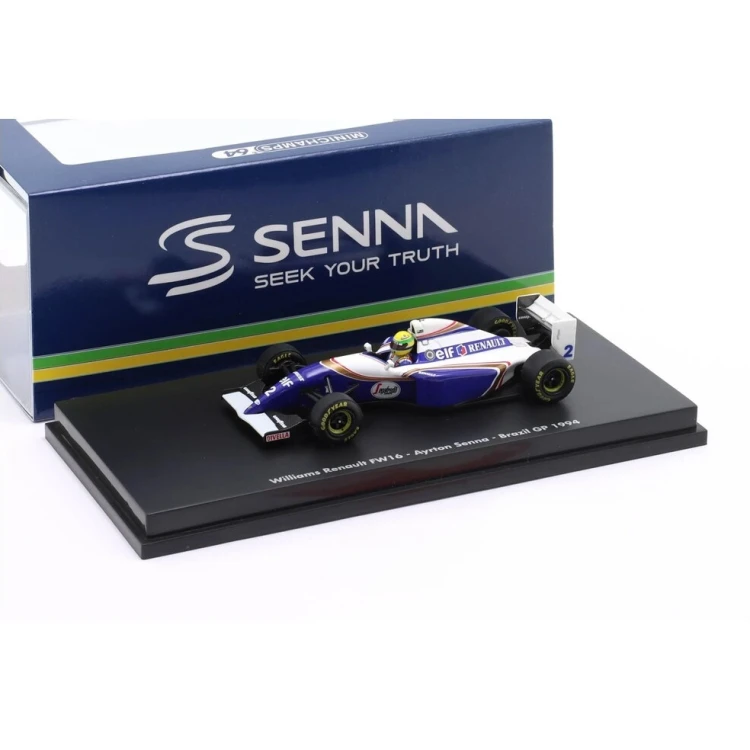 Minichamps Williams F1 Fw16 #2 San Marino Gp 1994 Ayrton Senna 1:64 przód box
