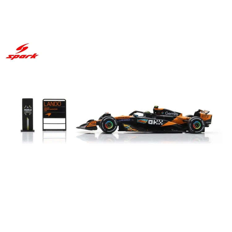 Spark McLaren MCL39 No.4 3rd Abu Dhabi GP 2025 Lando Norris F1 Drivers' World Champion 2025 1:64 bok