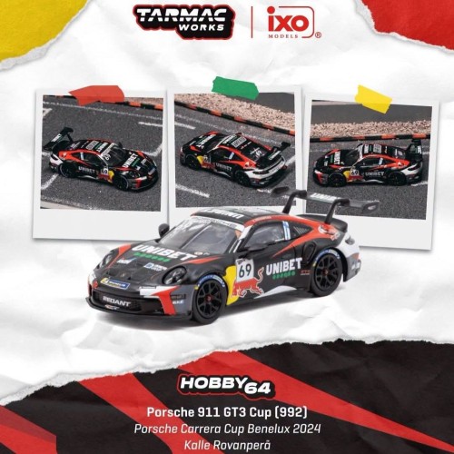 Tarmac Works Porsche 911 GT3 Cup nr69 – Kalle Rovanperä 2024 1:64 przód