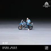 MoreArt BMW BLUE MOTORCYCLE CASUAL STYLE FIGURE SET 1:64 przód detal
