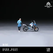 MoreArt BMW BLUE MOTORCYCLE CASUAL STYLE FIGURE SET 1:64 tył