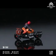 MoreArt Pomarańczowy Motocykl z Figurką – Cyberpunk żywica 1:64 bok detal
