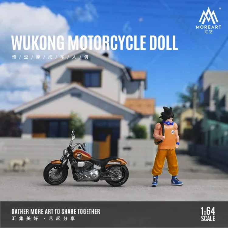MoreArt Wukong Motorcycle – Motocykl z Figurką żywica 1:64 przód scena 2