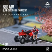 MoreArt Red ATV Quad z Figurką Biker Girl – Zestaw żywica 1:64 bok detal