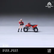 MoreArt Red ATV Quad z Figurką Biker Girl – Zestaw żywica 1:64 przód detal