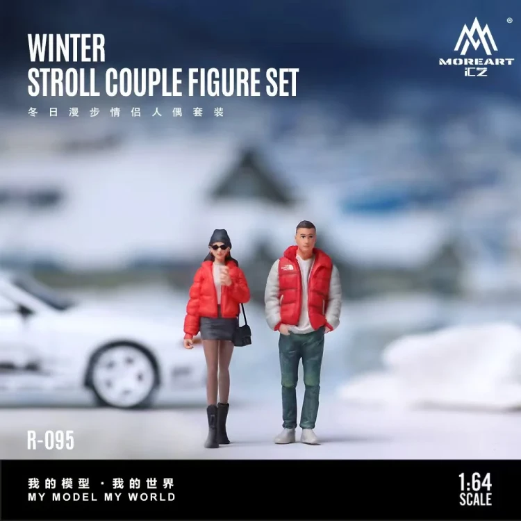 MoreArt Winter Stroll Couple – Zestaw 2 Figurek żywica 1:64 tył