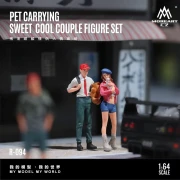 MoreArt Sweet Cool Couple z Psem – Zestaw Figurek żywica 1:64 przód