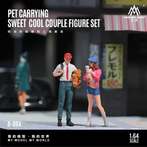 MoreArt Sweet Cool Couple z Psem – Zestaw Figurek żywica 1:64 przód detal