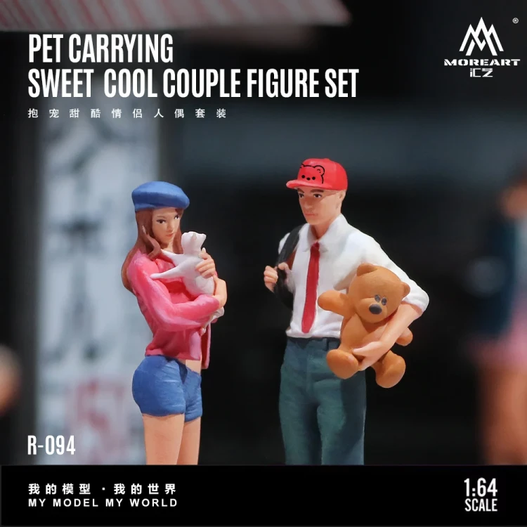 MoreArt Sweet Cool Couple z Psem – Zestaw Figurek żywica 1:64 detale