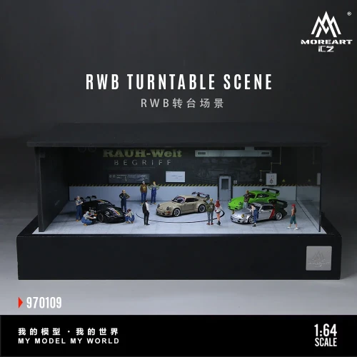 MoreArt RWB Turntable Scene – Obrotowa Diorama 1:64 przód