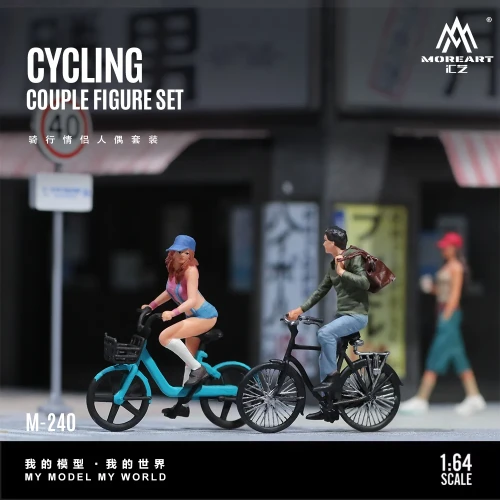 MoreArt Cycling Couple – Para na Rowerach Zestaw żywica 1:64 bok