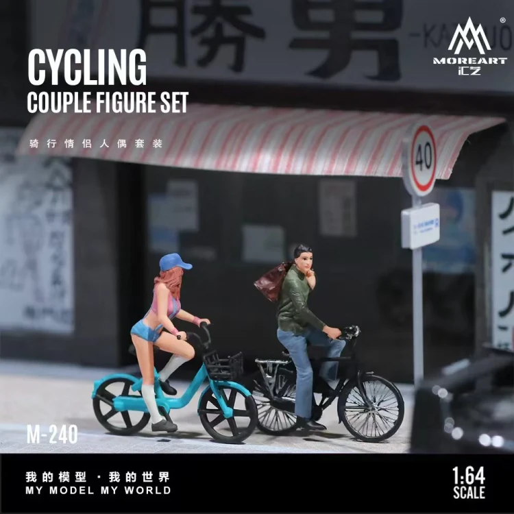 MoreArt Cycling Couple – Para na Rowerach Zestaw żywica 1:64 bok detal