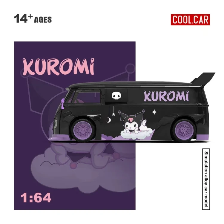 Cool.Car Volkswagen T1 Pickup Kuromi Purple 1:64 bok detal