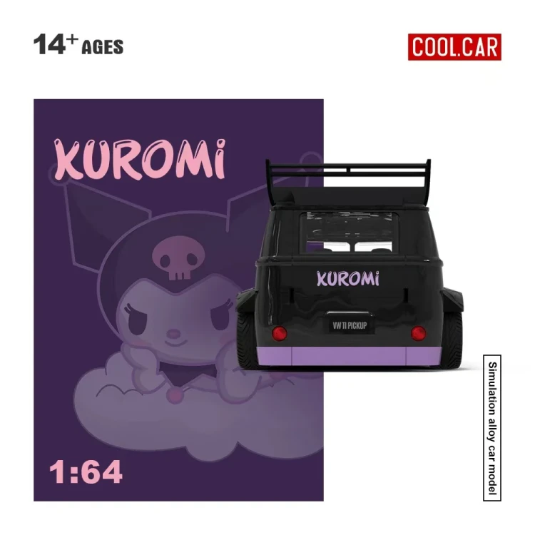 Cool.Car Volkswagen T1 Pickup Kuromi Purple 1:64 tył