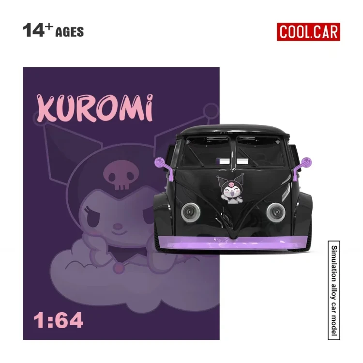 Cool.Car Volkswagen T1 Pickup Kuromi Purple 1:64 przód detal