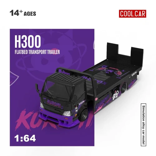Cool.Car H300 Flatbed Transport Trailer Kuromi Purple 1:64 bok