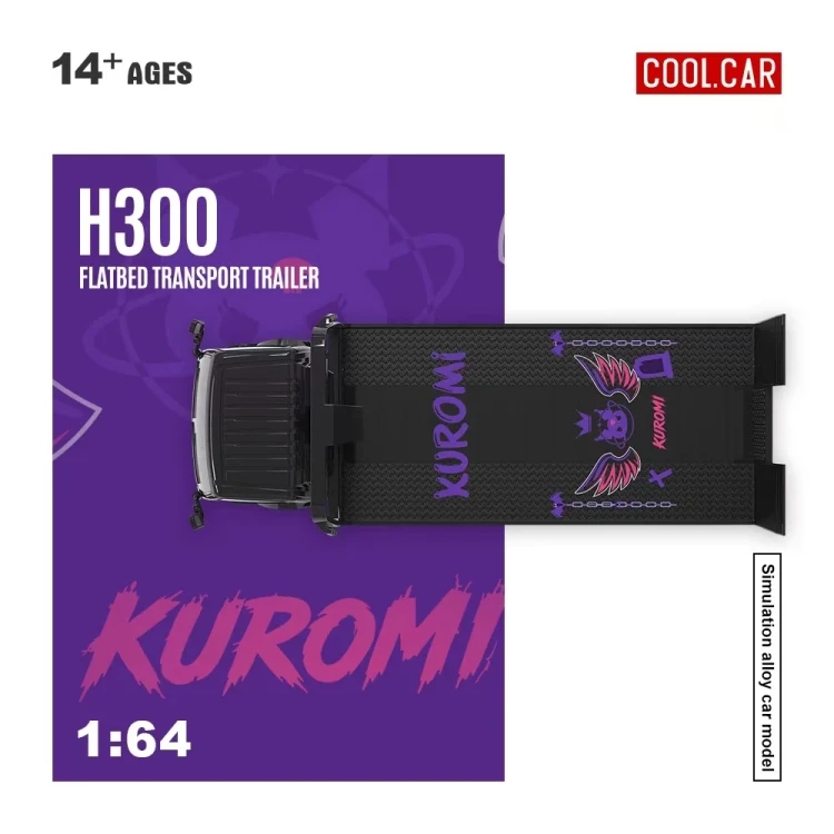Cool.Car H300 Flatbed Transport Trailer Kuromi Purple 1:64 góra