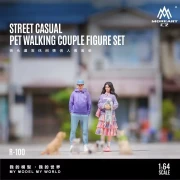 MoreArt Street Casual Pet Walking Couple żywica 1:64 przód